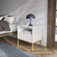 Тумба приліжкова з телескопічними напрямними Perfect Home Nova S54 54х56х39 Білий (золоті ніжки) (PFH-091261) - фото 1