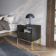 Тумба приліжкова з телескопічними напрямними Perfect Home Nova S54 54х56х39 Чорний (золоті ніжки) (PFH-091254) - фото 1