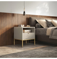 Тумба приліжкова з телескопічними напрямними Perfect Home Nova S54 54х56х39 Кашемір (золоті ніжки) (PFH-091255)