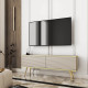 Тумба під телевізор Perfect Home Oro RTV135 MDF 2D 135х53х32 Бежевий (золоті ніжки) (PFH-091331) - фото 1