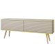 Тумба під телевізор Perfect Home Oro RTV135 MDF 2D 135х53х32 Бежевий (золоті ніжки) (PFH-091331) - фото 2