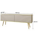 Тумба під телевізор Perfect Home Oro RTV135 MDF 2D 135х53х32 Бежевий (золоті ніжки) (PFH-091331) - фото 3