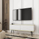 Тумба під телевізор Perfect Home Oro RTV135 MDF 2D 135х53х32 Білий (чорні ніжки) (PFH-091333) - фото 1