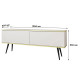 Тумба під телевізор Perfect Home Oro RTV135 MDF 2D 135х53х32 Білий (чорні ніжки) (PFH-091333) - фото 3
