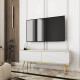 Тумба під телевізор Perfect Home Oro RTV135 MDF 2D 135х53х32 Білий (золоті ніжки) (PFH-091329) - фото 1