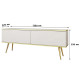 Тумба під телевізор Perfect Home Oro RTV135 MDF 2D 135х53х32 Білий (золоті ніжки) (PFH-091329) - фото 3