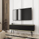 Тумба під телевізор Perfect Home Oro RTV135 MDF 2D 135х53х32 Чорний (чорні ніжки) (PFH-091359) - фото 1