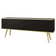 Тумба під телевізор Perfect Home Oro RTV135 MDF 2D 135х53х32 Чорний (золоті ніжки) (PFH-091332) - фото 2