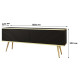 Тумба під телевізор Perfect Home Oro RTV135 MDF 2D 135х53х32 Чорний (золоті ніжки) (PFH-091332) - фото 3