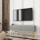 Тумба під телевізор Perfect Home Oro RTV135 MDF 2D 135х53х32 Сірий (золоті ніжки) (PFH-091330) - фото 1
