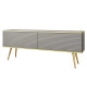 Тумба під телевізор Perfect Home Oro RTV135 MDF 2D 135х53х32 Сірий (золоті ніжки) (PFH-091330) - фото 2