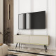 Тумба під телевізор Perfect Home Oro RTV135 2D 135х53х32 Бежевий (чорні ніжки) (PFH-091326) - фото 1