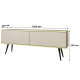 Тумба під телевізор Perfect Home Oro RTV135 2D 135х53х32 Бежевий (чорні ніжки) (PFH-091326) - фото 3