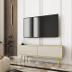 Тумба під телевізор Perfect Home Oro RTV135 2D 135х53х32 Бежевий (золоті ніжки) (PFH-091316) - фото 1