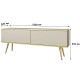 Тумба під телевізор Perfect Home Oro RTV135 2D 135х53х32 Бежевий (золоті ніжки) (PFH-091316) - фото 3