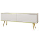 Тумба під телевізор Perfect Home Oro RTV135 2D 135х53х32 Білий (золоті ніжки) (PFH-091313) - фото 2
