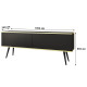 Тумба під телевізор Perfect Home Oro RTV135 2D 135х53х32 Чорний (чорні ніжки) (PFH-091327) - фото 3