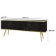 Тумба під телевізор Perfect Home Oro RTV135 2D 135х53х32 Чорний мармур (золоті ніжки) (PFH-091323) - фото 3