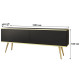 Тумба під телевізор Perfect Home Oro RTV135 2D 135х53х32 Чорний (золоті ніжки) (PFH-091317) - фото 3
