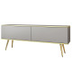 Тумба під телевізор Perfect Home Oro RTV135 2D 135х53х32 Сірий (золоті ніжки) (PFH-091315) - фото 2