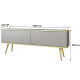 Тумба під телевізор Perfect Home Oro RTV135 2D 135х53х32 Сірий (золоті ніжки) (PFH-091315) - фото 3