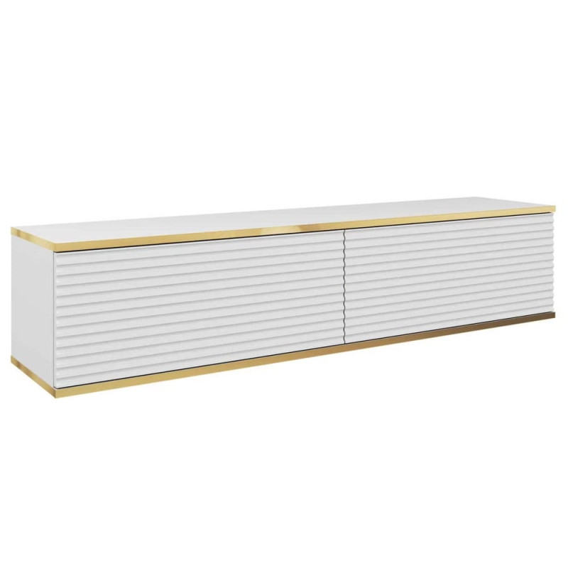 Тумба під телевізор навісна Perfect Home Oro RTV135 MDF 2D 135х30х32 Білий (PFH-091354)