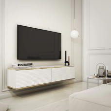 Тумба під телевізор навісна Perfect Home Oro RTV135 MDF 2D 135х30х32 Білий (PFH-091354)