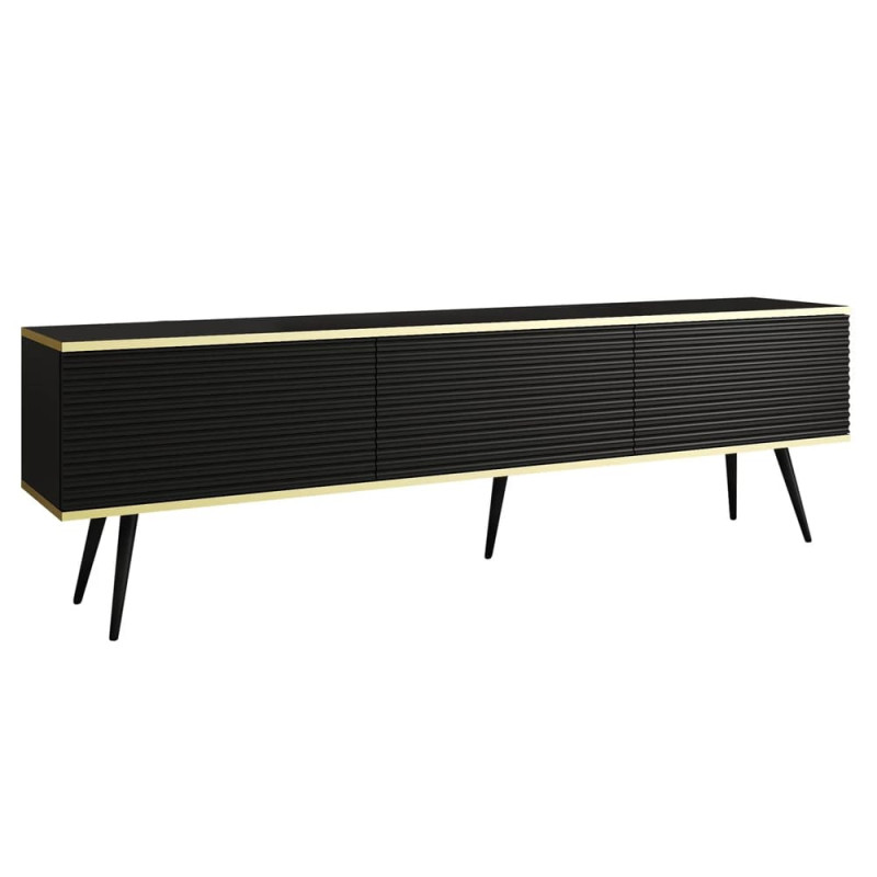 Тумба під телевізор Perfect Home Oro RTV175 MDF 3D 175х53х32 Чорний (чорні ніжки) (PFH-091346)