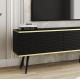 Тумба під телевізор Perfect Home Oro RTV175 MDF 3D 175х53х32 Чорний (чорні ніжки) (PFH-091346) - фото 3
