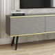 Тумба під телевізор Perfect Home Oro RTV175 MDF 3D 175х53х32 Сірий (чорні ніжки) (PFH-091344) - фото 3