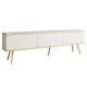 Тумба під телевізор Perfect Home Oro RTV175 MDF 3D 175х53х32 Білий (золоті ніжки) (PFH-091341) - фото 2