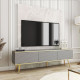Тумба під телевізор Perfect Home Oro RTV175 MDF 3D 175х53х32 Сірий (золоті ніжки) (PFH-091342) - фото 1