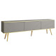 Тумба під телевізор Perfect Home Oro RTV175 MDF 3D 175х53х32 Сірий (золоті ніжки) (PFH-091342) - фото 2