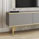 Тумба під телевізор Perfect Home Oro RTV175 MDF 3D 175х53х32 Сірий (золоті ніжки) (PFH-091342) - фото 3
