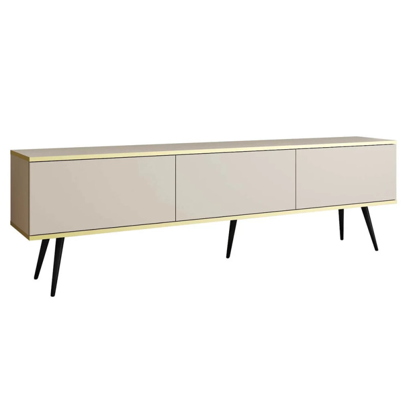 Тумба під телевізор Perfect Home Oro RTV175 3D 175х53х32 Бежевий (чорні ніжки) (PFH-091337)