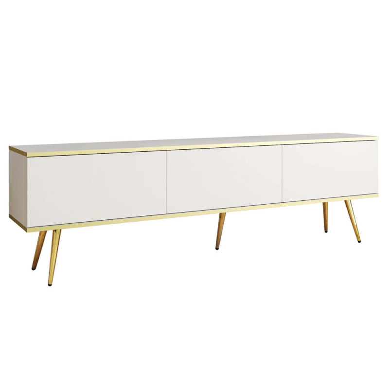 Тумба під телевізор Perfect Home Oro RTV175 3D 175х53х32 Білий (золоті ніжки) (PFH-091319)