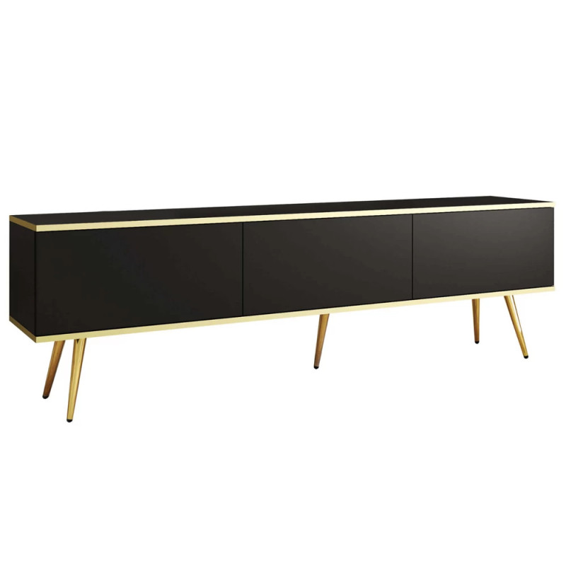 Тумба під телевізор Perfect Home Oro RTV175 3D 175х53х32 Чорний (золоті ніжки) (PFH-091321)