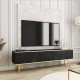 Тумба під телевізор Perfect Home Oro RTV175 3D 175х53х32 Чорний мармур (золоті ніжки) (PFH-091322) - фото 1