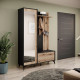 Прихожая Perfect Home Diamond 134x197x39 Черный/Дуб эвок (PFH-091302) - фото 1