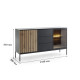 Комод с подсветкой Perfect Home Sento KSZ154 2-дверный с 3 ящиками 153х83х39 см Черный/дуб вотан (PFH-091487) - фото 6