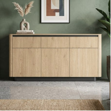 Комод с телескопическими направляющими Perfect Home Torro 3D3S/163 163,2x82,9x38,1 Дуб кремона/Черный (PFH-091415)