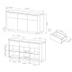 Комод с телескопическими направляющими Perfect Home Torro 3D3S/163 163,2x82,9x38,1 Дуб кремона/Черный (PFH-091415) - фото 5
