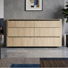 Комод с телескопическими направляющими Perfect Home Torro 6S/163 163,2x82,9x38,1 Дуб кремона/Черный (PFH-091416)