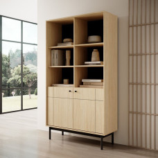 Стелаж Perfect Home Japandi R104 2-дверный 103х184х39 см Дуб линеа (PFH-091465)