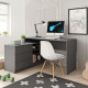 Офісний стіл Perfect Home Teo 3S/138 138,2х76х50,4 Чорний (PFH-091166) - фото 1