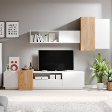 Стінка для вітальні Perfect Home Cube Білий/Дуб крафт золотий (PFH-091048)