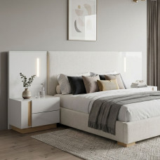 Тумбы прикроватные 2 шт с двумя ящиками Perfect Home Marco 2S 102x60x38,4 Белый/Белый глянец/Дуб грандсон (PFH-091049)