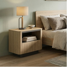 Тумба прикроватная с телескопическими направляющими Perfect Home Torro 1S 63,2x50,5x38,1 Дуб кремона/Черный (PFH-091419)