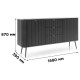 Комод с телескопическими направляющими Perfect Home Zova KSZ168 2D3S 168x87x39 Черный (черные ножки) (PFH-091370) - фото 6