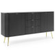 Комод с телескопическими направляющими Perfect Home Zova KSZ168 2D3S 168x87x39 Черный (золотые ножки) (PFH-091371) - фото 2